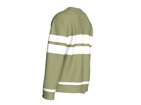 Men Crewneck Striped Sweatshirt 3D Model