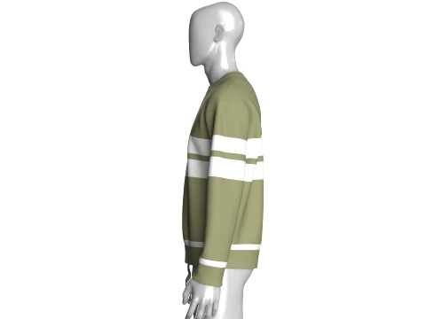 Men Crewneck Striped Sweatshirt 3D Model