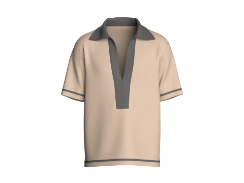 Polo da uomo con scollo a V profondo Modello 3D