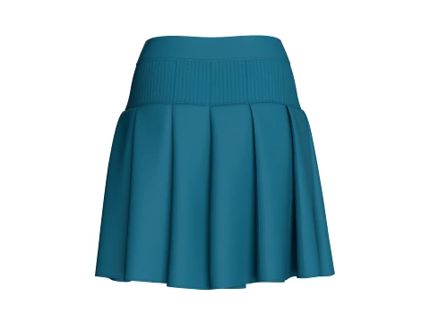 Girls Ribbed Waisted Mini Skirt 3D Model