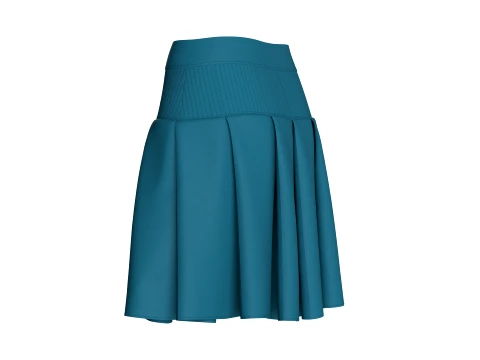Girls Ribbed Waisted Mini Skirt 3D Model