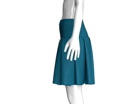 Girls Ribbed Waisted Mini Skirt 3D Model