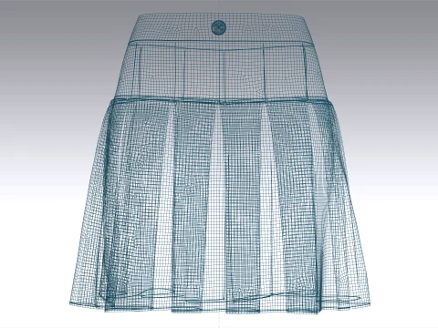 Girls Ribbed Waisted Mini Skirt 3D Model