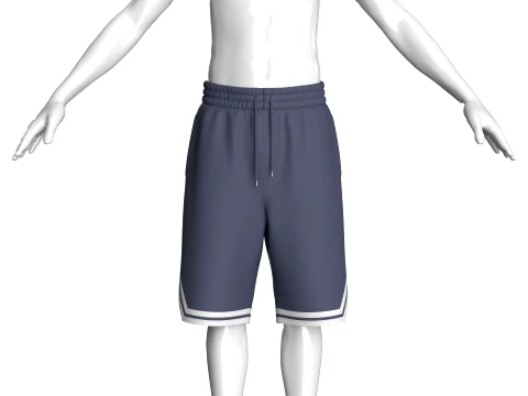 Men Striped Basketball Shorts 3D Model