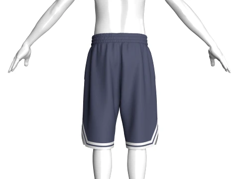 Men Striped Basketball Shorts 3D Model