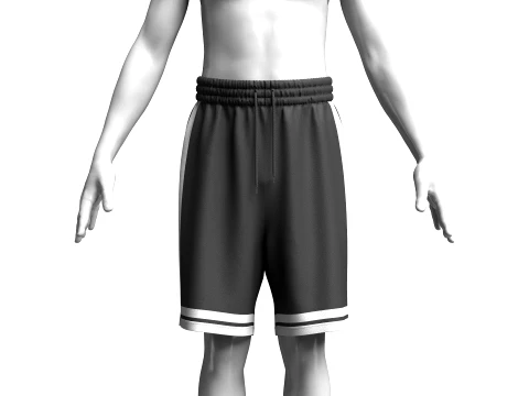 Men Striped Shorts 3D Model