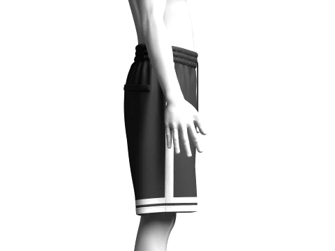 Men Striped Shorts 3D Model