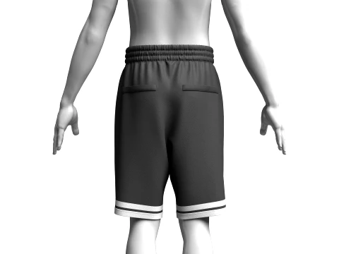 Men Striped Shorts 3D Model