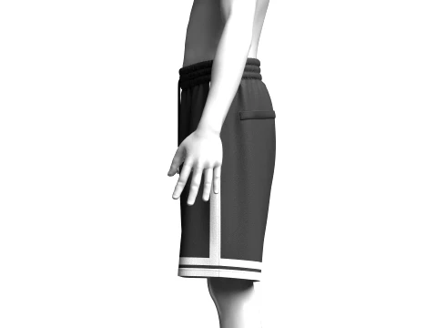 Men Striped Shorts 3D Model