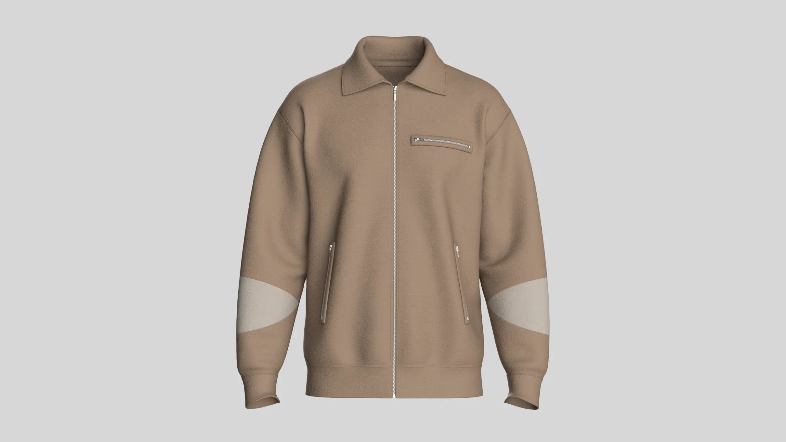 Men Zip-Up Bomber Jacket 3D Model .c4d .max .obj .3ds .fbx .stl .blend 
