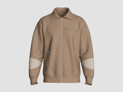 Blouson Bomber Zipp&eacute; Homme Modèle 3D