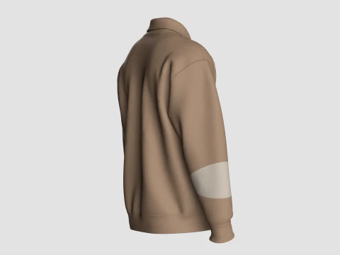 Men Zip-Up Bomber Jacket 3D Model