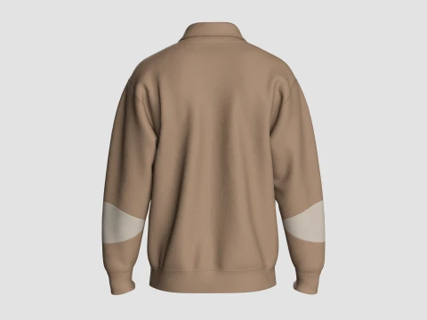 Men Zip-Up Bomber Jacket 3D Model