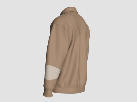 Men Zip-Up Bomber Jacket 3D Model