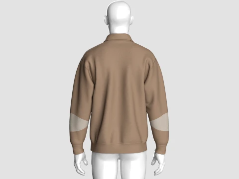Men Zip-Up Bomber Jacket 3D Model