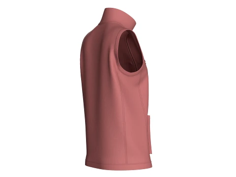 Girls Zip-Up Sleeveless Vest With Zip Pockets 3D Model