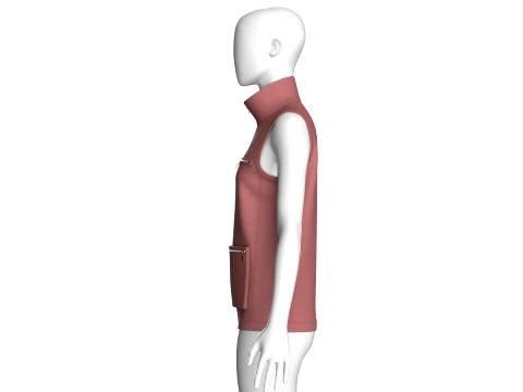 Girls Zip-Up Sleeveless Vest With Zip Pockets 3D Model