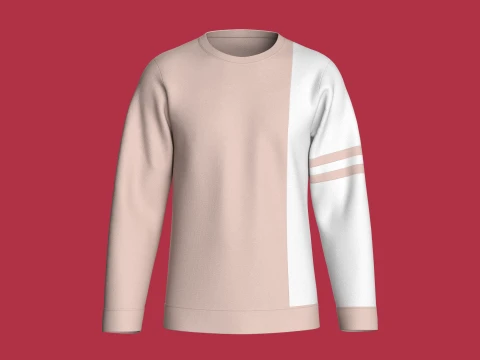 Felpa girocollo da uomo color block Modello 3D