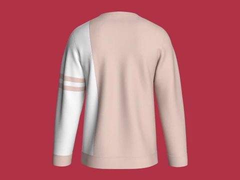 Men Color-Blocked Crewneck Sweatshirt 3D Model