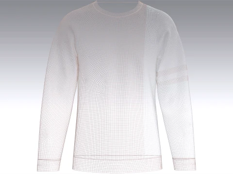 Men Color-Blocked Crewneck Sweatshirt 3D Model