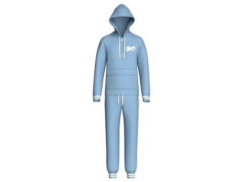 Felpa con cappuccio e jogger da uomo con zip a un quarto Modello 3D