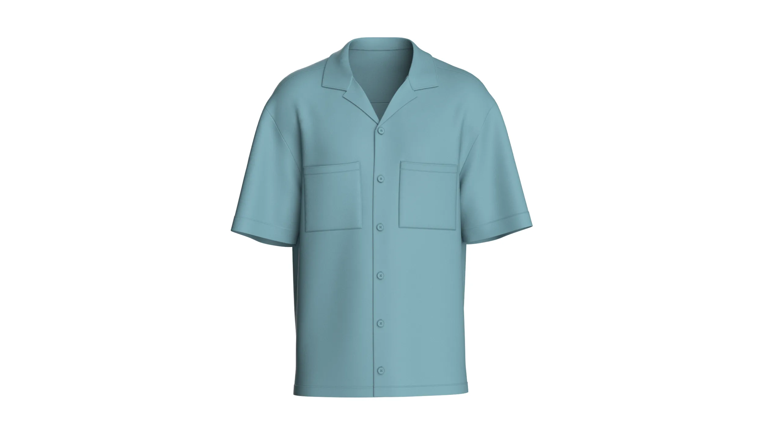 Men Short Sleeve Cuban Collar Shirt 3D Model .c4d .max .obj .3ds .fbx .stl .blend 
