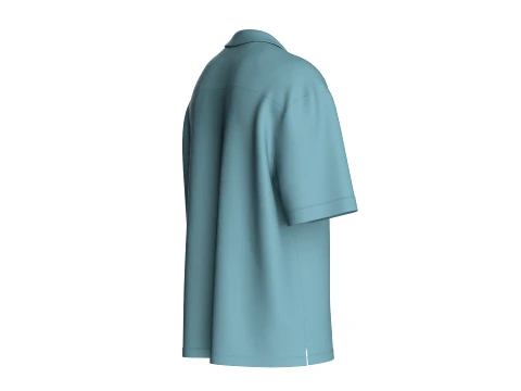 Men Short Sleeve Cuban Collar Shirt 3D Model