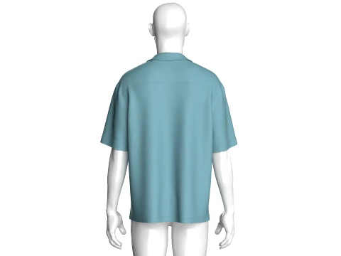 Men Short Sleeve Cuban Collar Shirt 3D Model