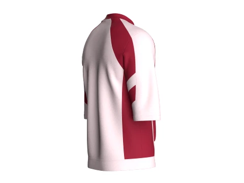 メンズ七分袖Tシャツ 3Dモデル