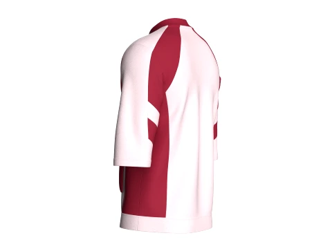 メンズ七分袖Tシャツ 3Dモデル
