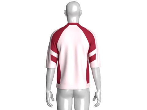 メンズ七分袖Tシャツ 3Dモデル