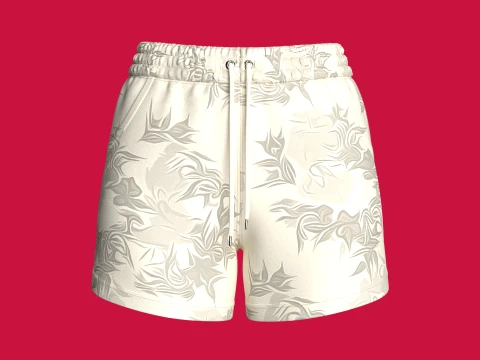 Girls All-Over Printed Drawstring Shorts 3D Model