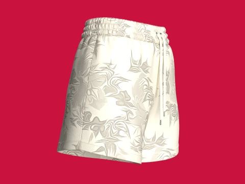 Girls All-Over Printed Drawstring Shorts 3D Model