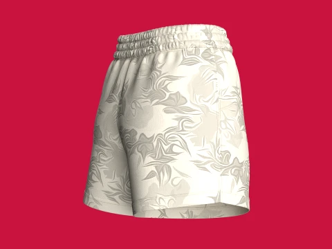 Girls All-Over Printed Drawstring Shorts 3D Model