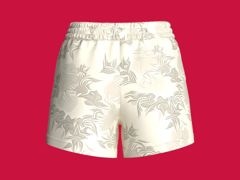 Girls All-Over Printed Drawstring Shorts 3D Model