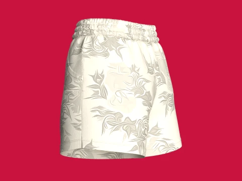 Girls All-Over Printed Drawstring Shorts 3D Model