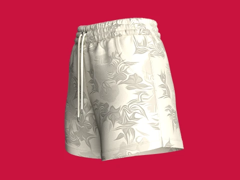 Girls All-Over Printed Drawstring Shorts 3D Model