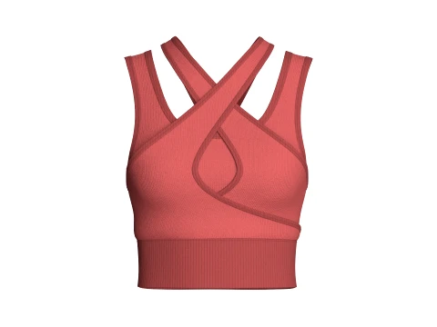 Girls Criss-Cross Cutout Layered Crop Top 3D Model