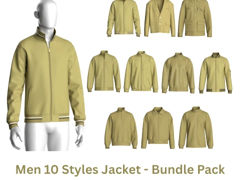 Men 10 Styles Jacket - Bundle Pack 3D Model