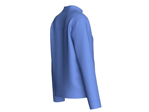 Girls Mandarin Collar Button-Up Jacket 3D Model