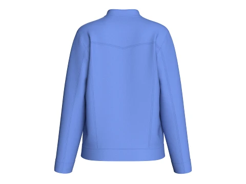 Girls Mandarin Collar Button-Up Jacket 3D Model