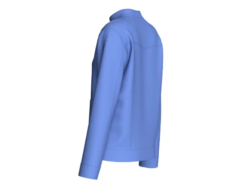Girls Mandarin Collar Button-Up Jacket 3D Model