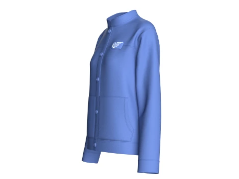 Girls Mandarin Collar Button-Up Jacket 3D Model