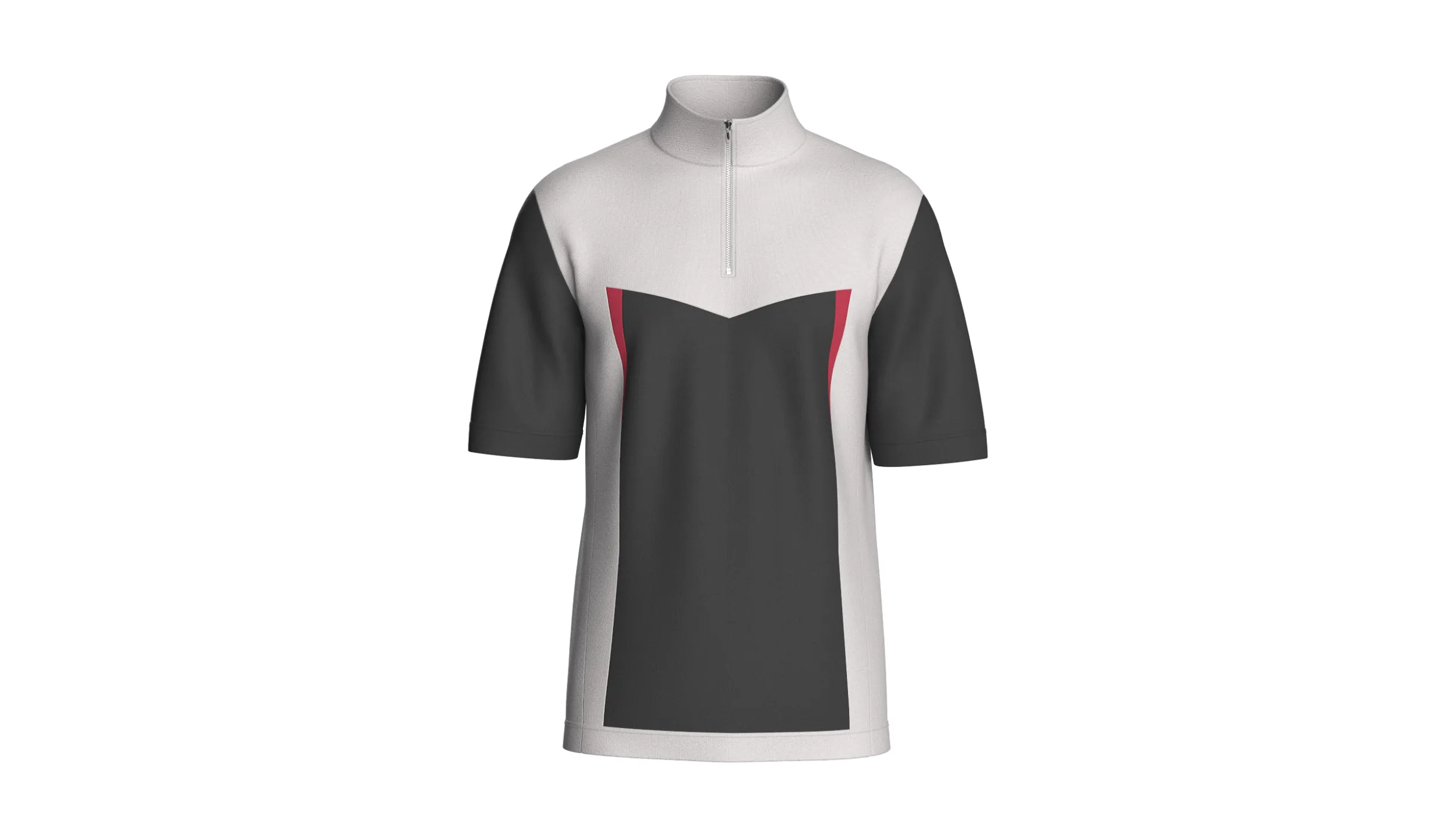 Men Quarter Zip Color-Block Jacket 3D Model .c4d .max .obj .3ds .fbx .stl .blend