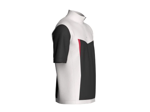 Men Quarter Zip Color-Block Jacket 3D Model