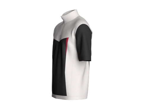 Men Quarter Zip Color-Block Jacket 3D Model