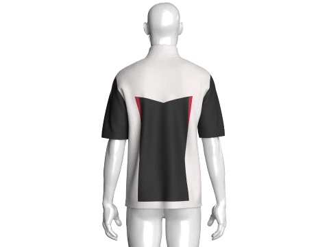 Men Quarter Zip Color-Block Jacket 3D Model