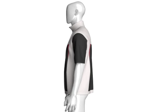 Men Quarter Zip Color-Block Jacket 3D Model