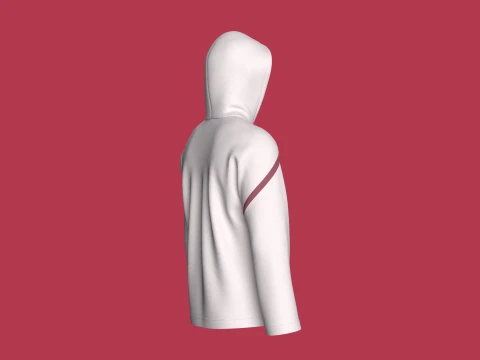 Men Quarter-Zip Hoodie With Pockets 3D Model