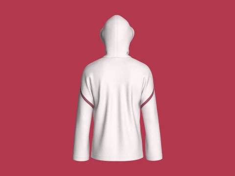 Men Quarter-Zip Hoodie With Pockets 3D Model